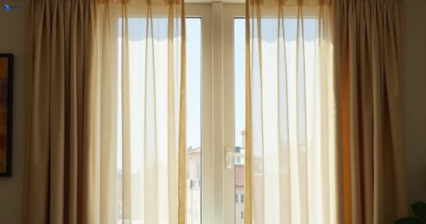 Dusty and dull curtains in stanmore-nsw before steam cleaning